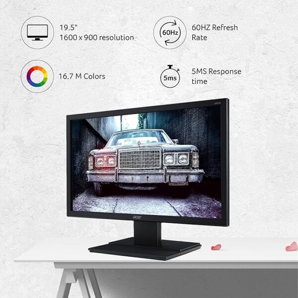 Acer V206HQLA 19.5 Inch(49.5cm) (1600 X 900) Pixels Resolution HD+ LCD Monitor with LED Backlight - Image 2
