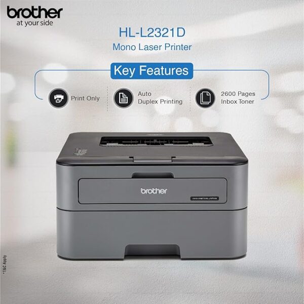 Brother HL-L2321D Automatic Duplex Laser Printer - Image 3