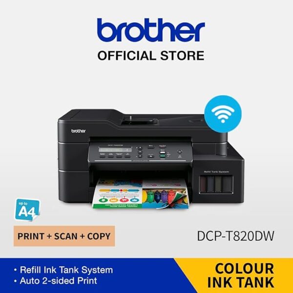 Brother DCP-T820DW Printer - Auto Duplex Printing, Print, Scan, Copy, ADF, WiFi/LAN/USB - Image 3